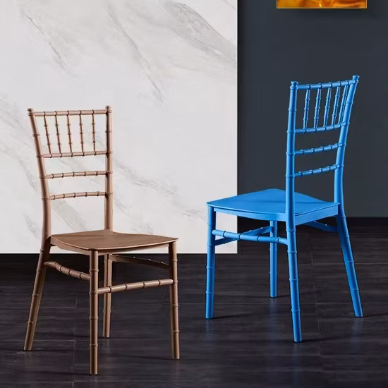 Personalización básica Plástico Ploypropileno Tiffany Eventos de boda Cena Sillas Chiavari